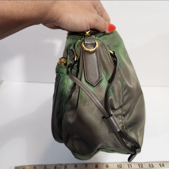 Prada Authentic nylon crossbody messenger bag ombre style green army green - Picture 13 of 16